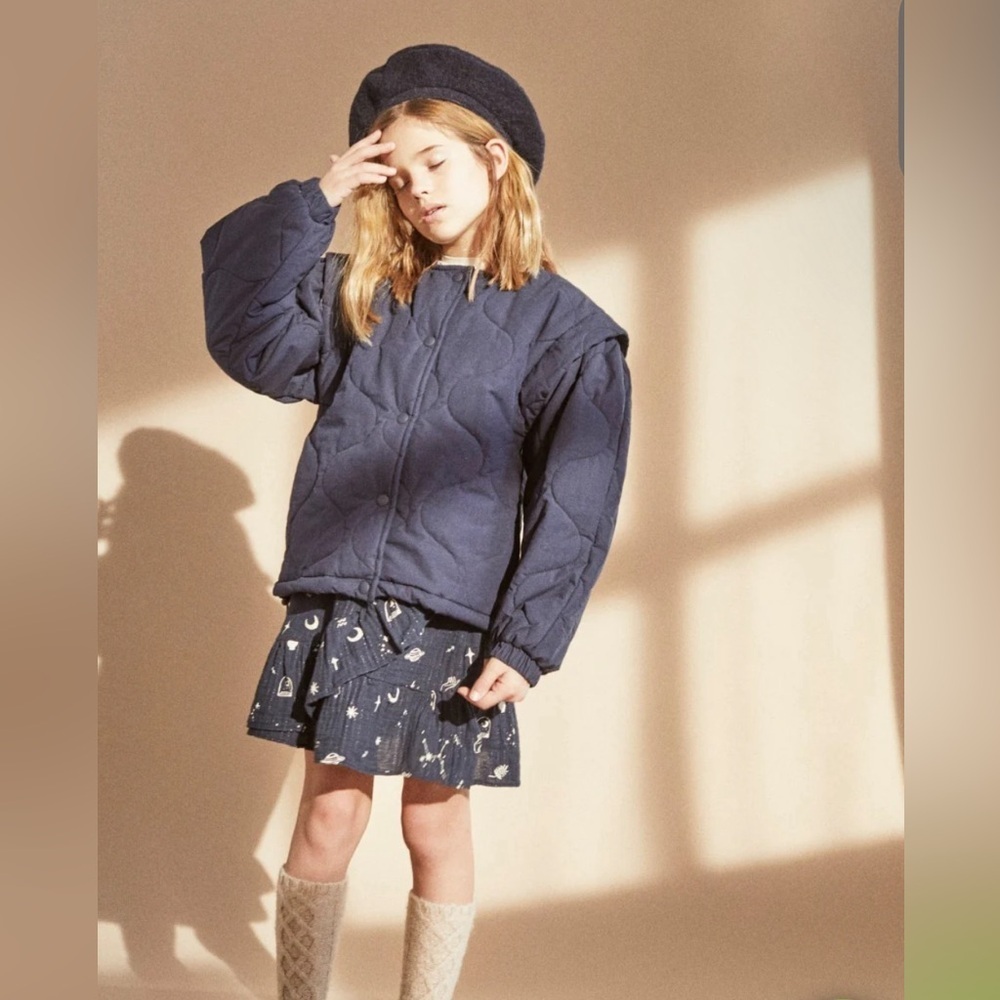 Navy Blue Kids Quilted Jacket By Boutique Label, The New Society